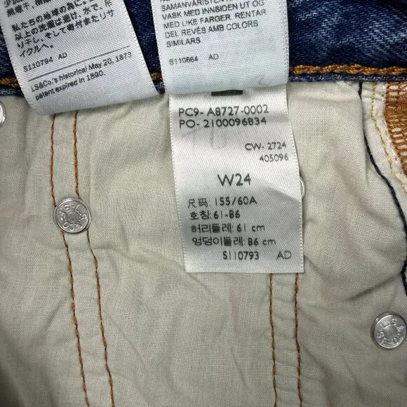 Levi’s Premium Iconic Long Denim Maxi Skirt Blue Women’s 24 / 00 / XXS NWT - Picture 15 of 15